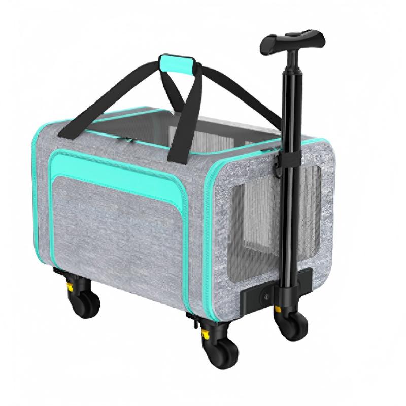 টেলিস্কোপিক হ্যান্ডেল সহ প্রসারণযোগ্য অক্সফোর্ড পেট ক্যারিয়ার ব্যাগ